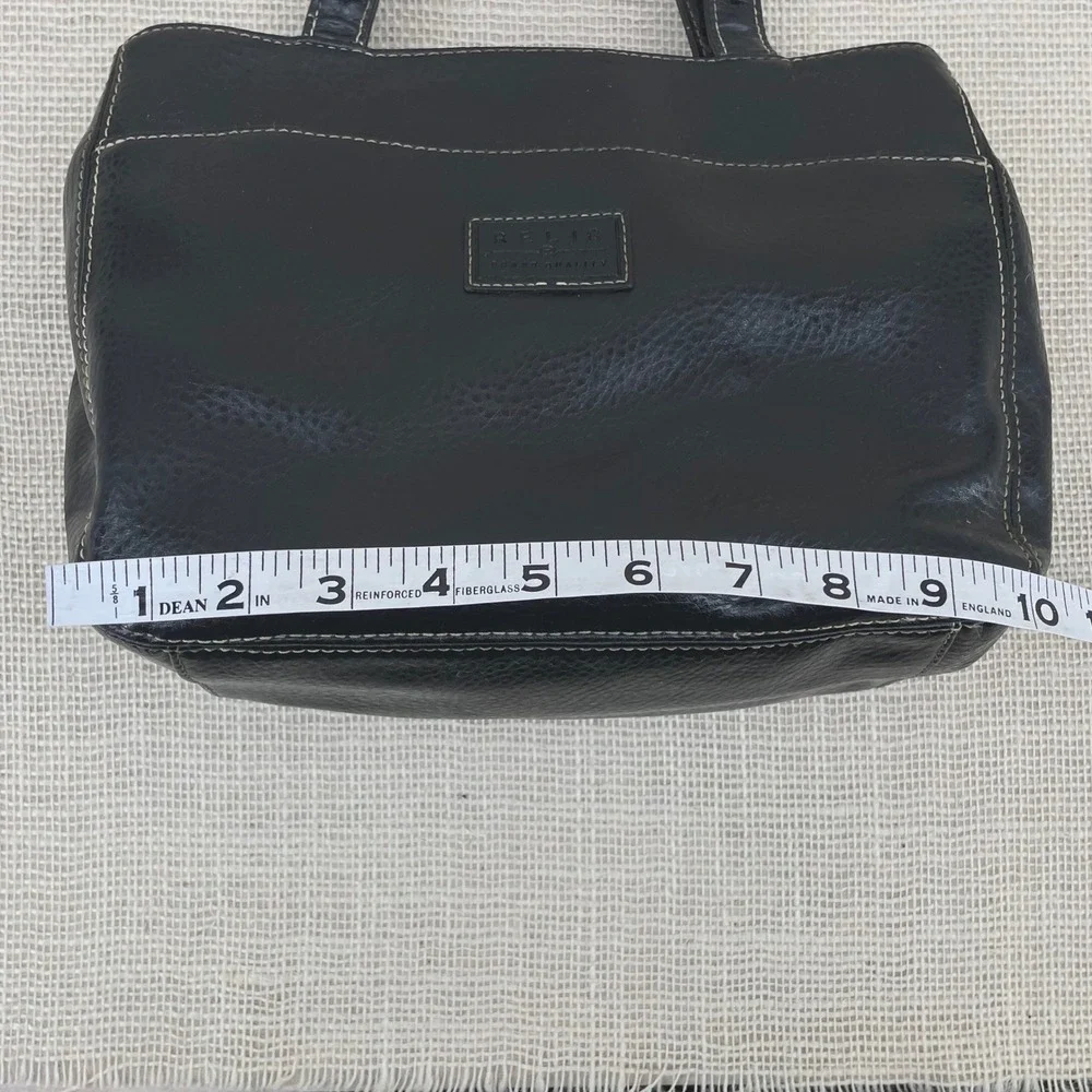 Relic Black‎ Pebbled Faux Leather Satchel Crossbody Handbag Triple Compartment